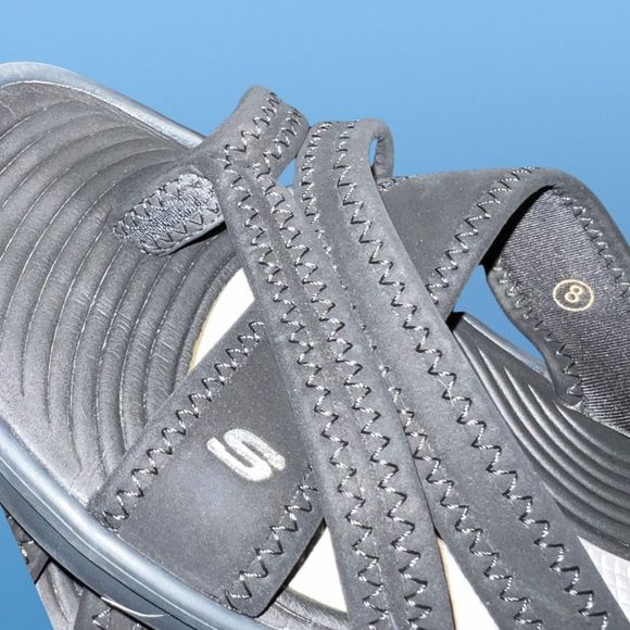 Skechers Flex Appeal Black Sandals Size 8 - Picture 7 of 7